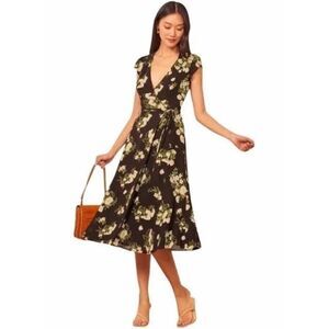 Reformation Carina Wrap Dress In Celeste Size XS